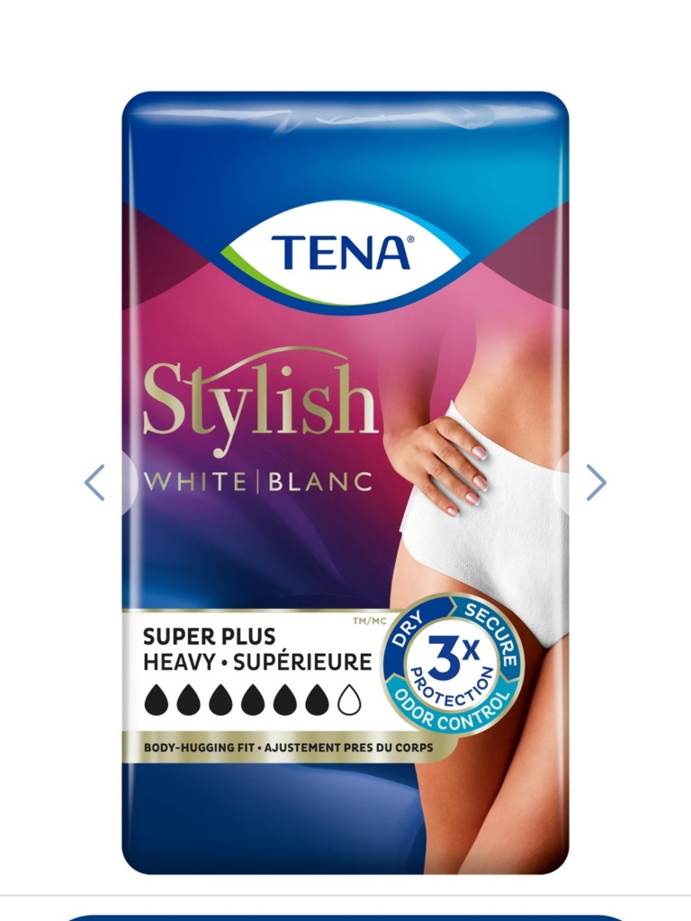 1 pkg Stylish White Super Plus Heavy Absorbency Briefs